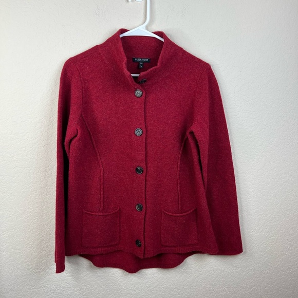 Eileen Fisher 100% Wool Sweater Size Petite Medium - Picture 5 of 11